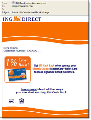 ING Direct Offers 1% Cashback for 60 Days - Finovate